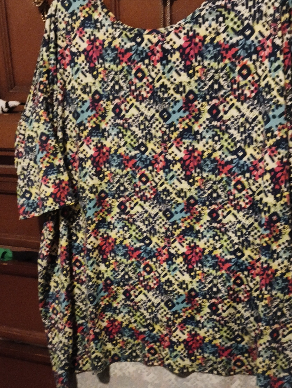 Multicolor Geometric Print Women Shirt - Vibrant Pattern By Lularoe Size 2XL